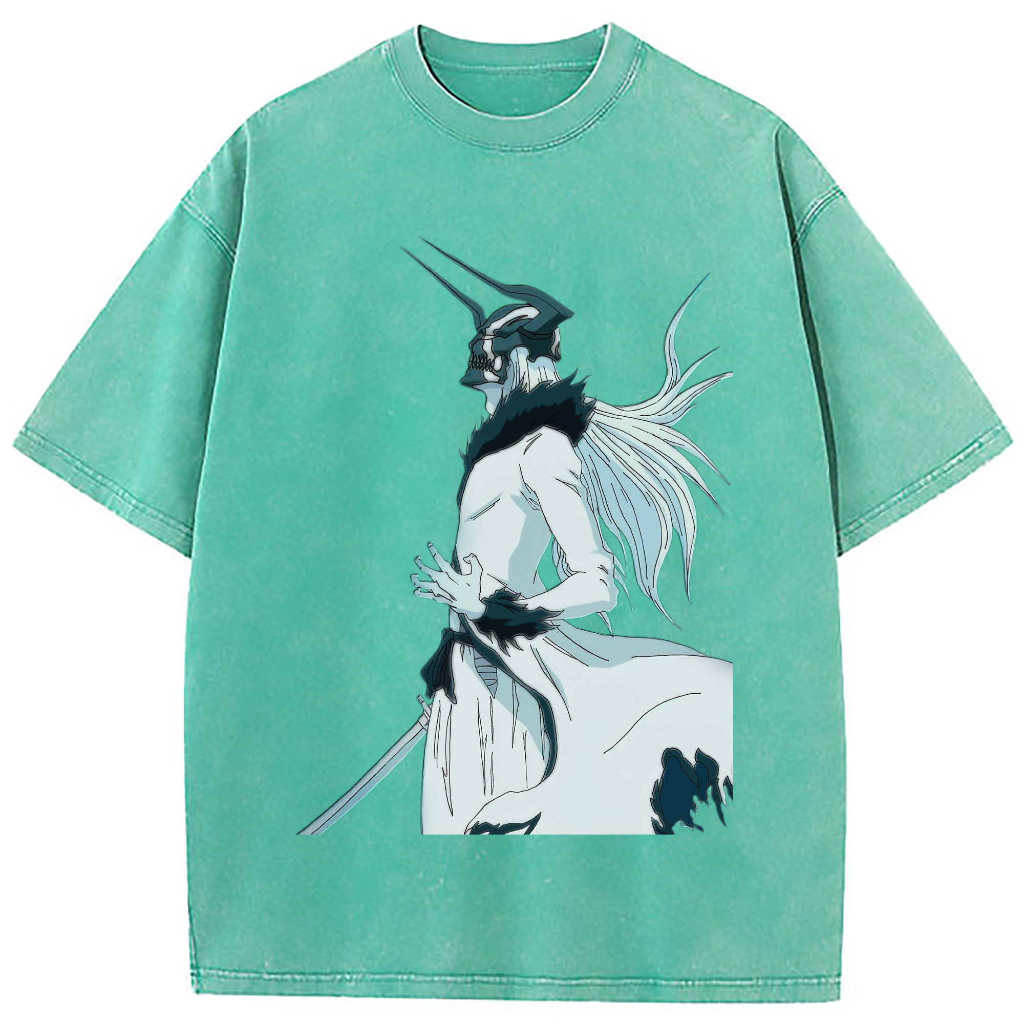 （画像用） ブリーチ 黒崎一護（くろさき いちご）BLEACH Kurosaki Ichigo 綿100% ヴィンテージ風 半袖Tシャツ（フロントプリント）